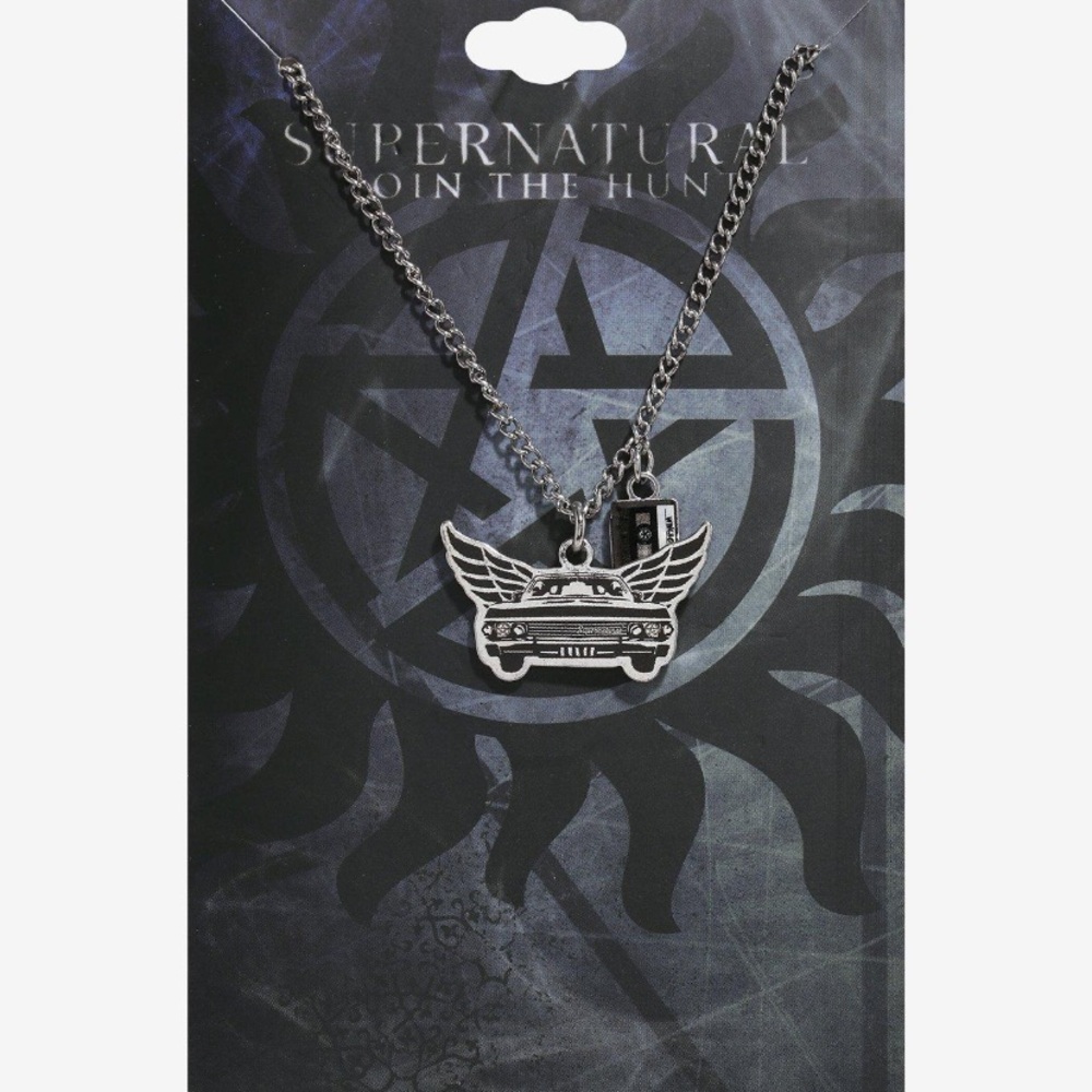Supernatural Baby Wings Cassette Charm Necklace‎ Hot Topic Winchesters Horror